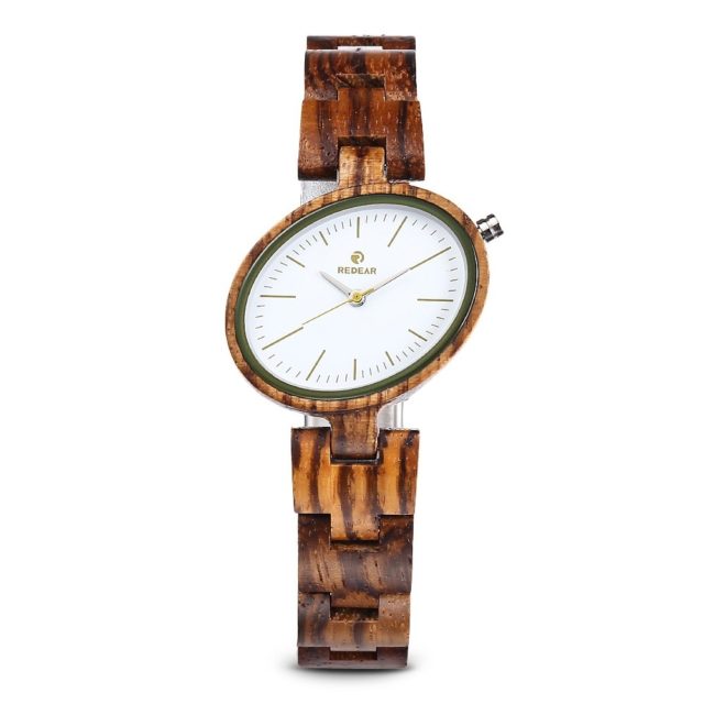 REDEAR 1680 Women Wooden Watches Wood Band Lightweight Quartz Wristwatch